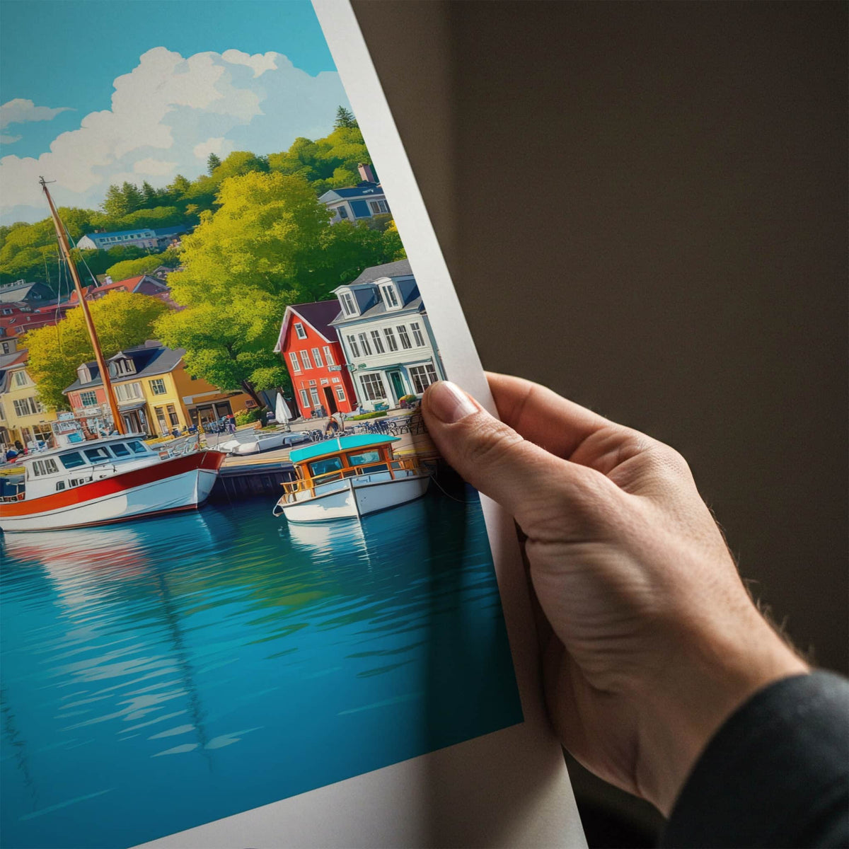 Oslo Poster - Norway Travel Art - Picturesque Harbor City Home Decor
