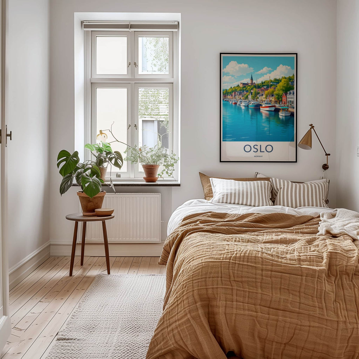 Oslo Poster - Norway Travel Art - Picturesque Harbor City Home Decor
