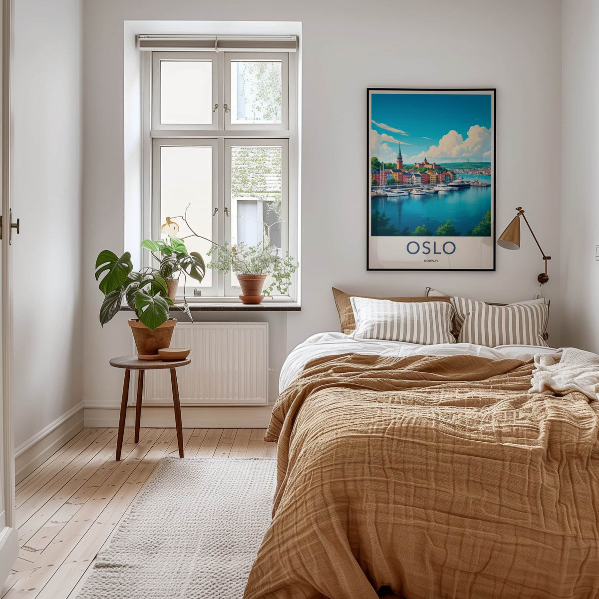 Oslo Poster - Norway Travel Print - Vibrant City Harbor Wall Decor