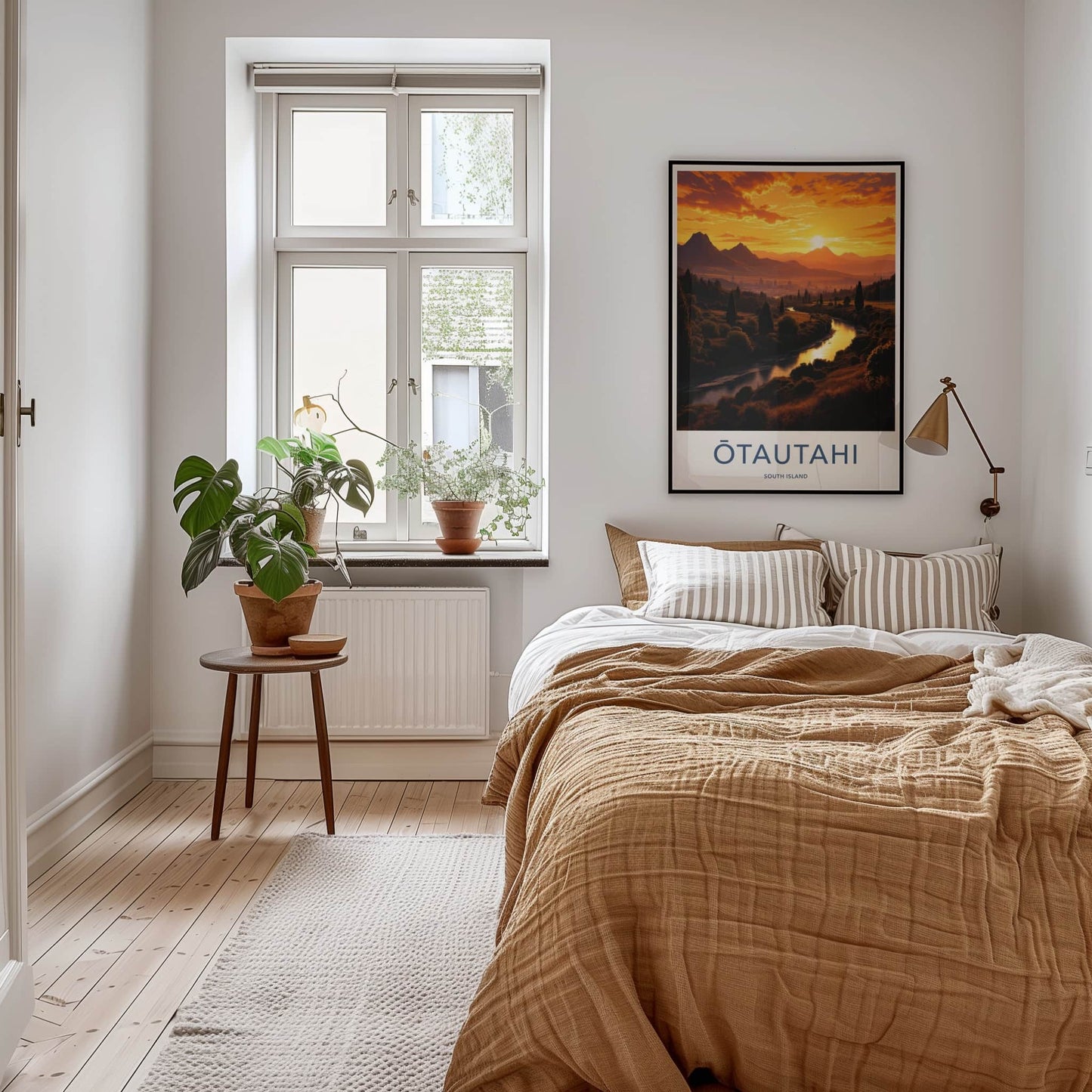 Otautahi Poster - New Zealand Travel Art - Golden River Sunset Home Decor