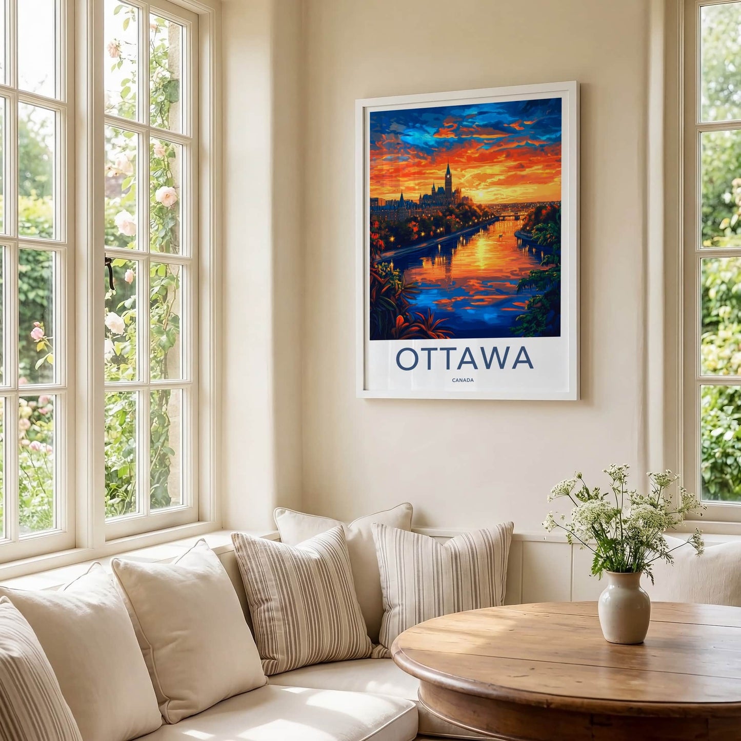 Ottawa Poster - Canada Travel Art - Vibrant City Sunset Home Decor