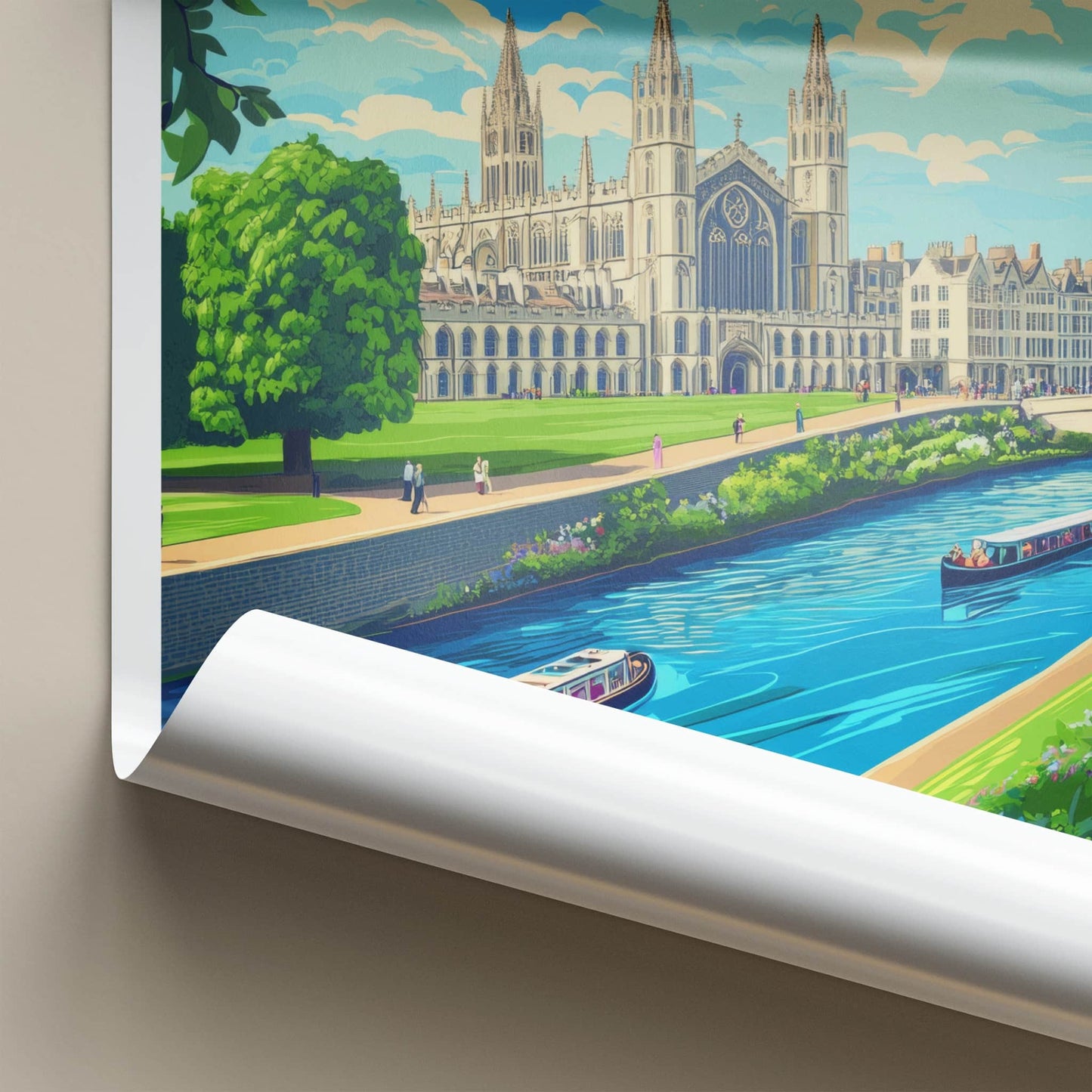 Oxford Poster - England Travel Art - Historic College River Home Decor