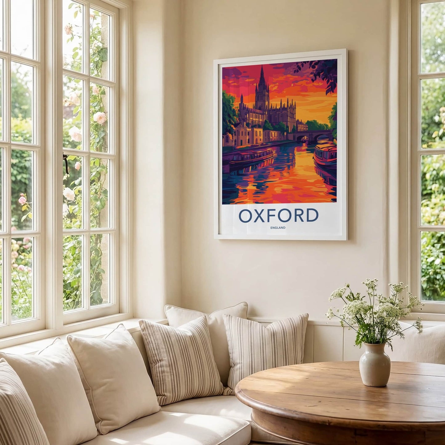 Oxford Poster - England Travel Art - Vibrant River City Wall Decor