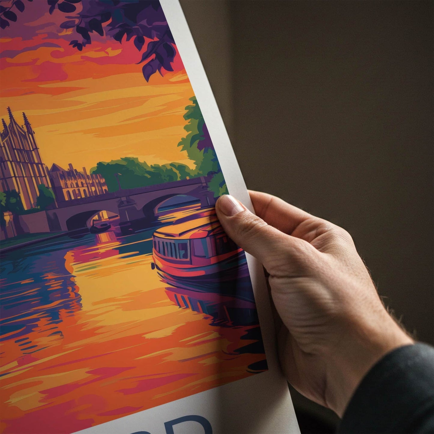 Oxford Poster - England Travel Art - Vibrant River City Wall Decor