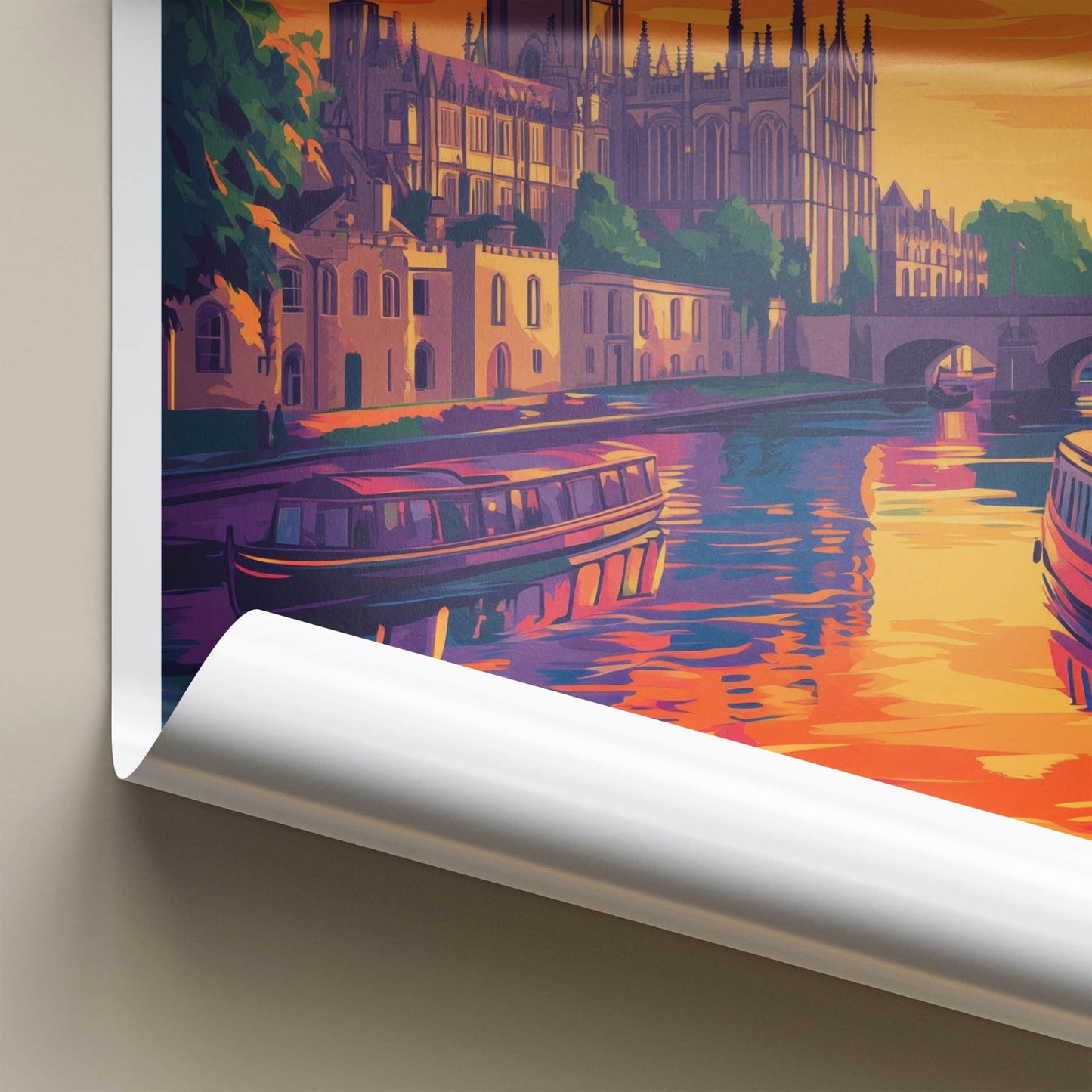 Oxford Poster - England Travel Art - Vibrant River City Wall Decor