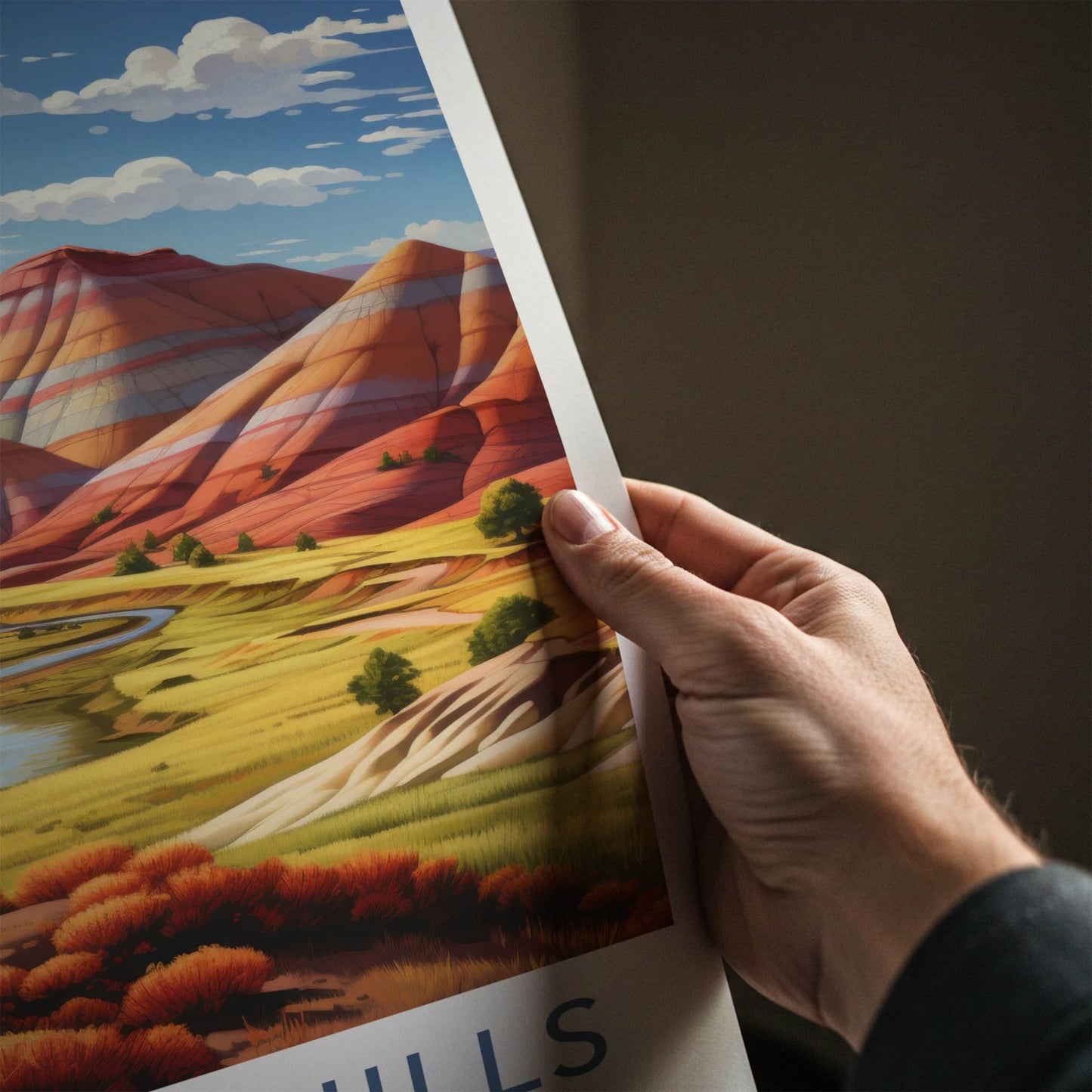Painted Hills Poster - Oregon Wall Art - Vibrant Hills Stream Home Decor
