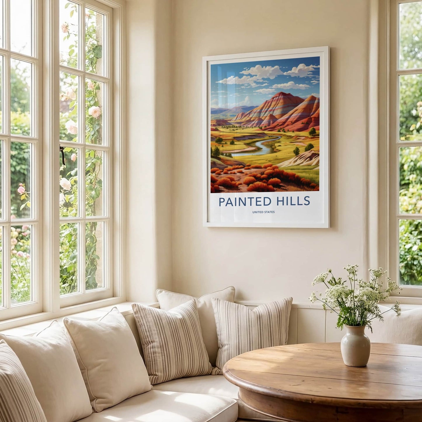 Painted Hills Poster - Oregon Wall Art - Vibrant Hills Stream Home Decor