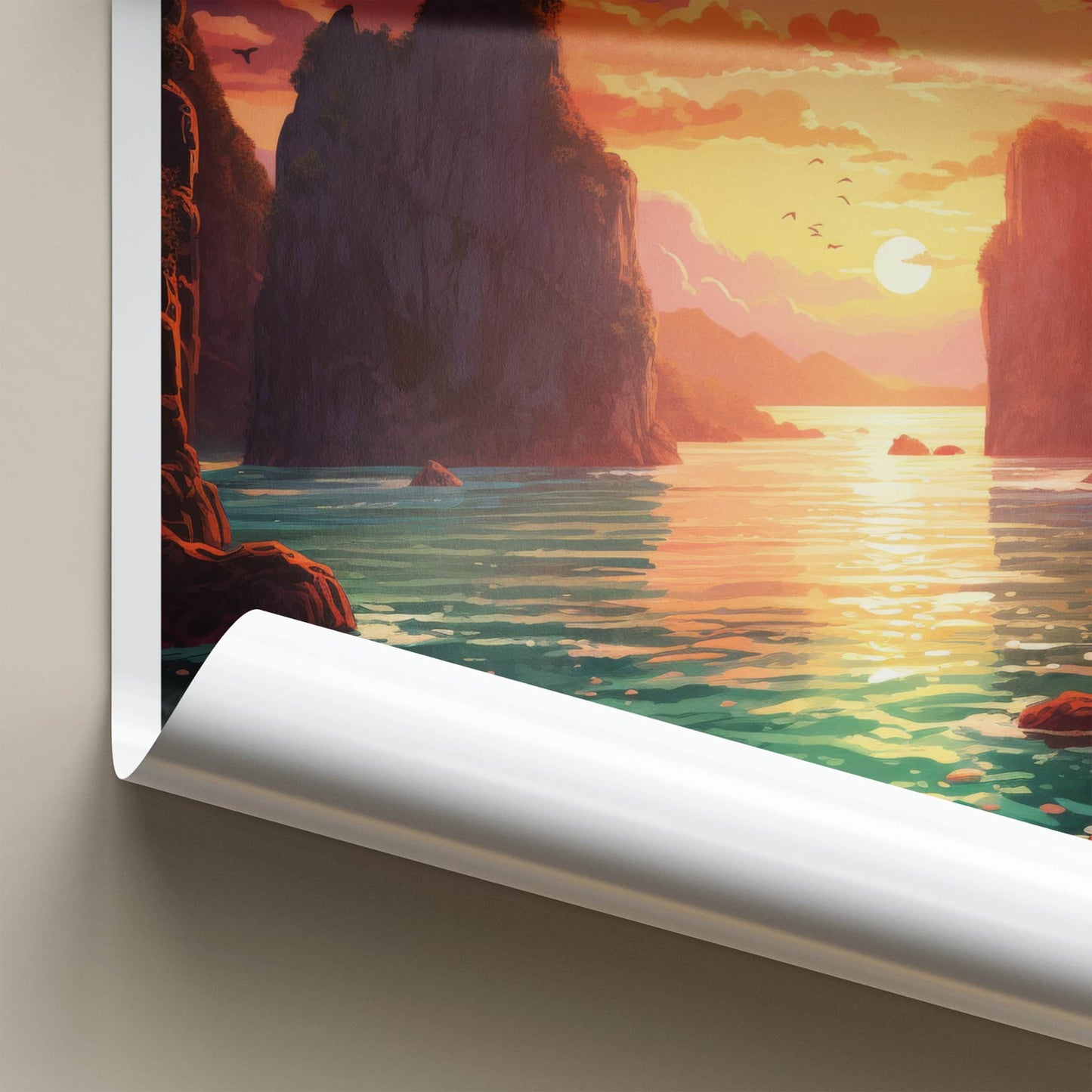 Palawan Poster - Philippines Travel Art - Island bay sunset Home Decor