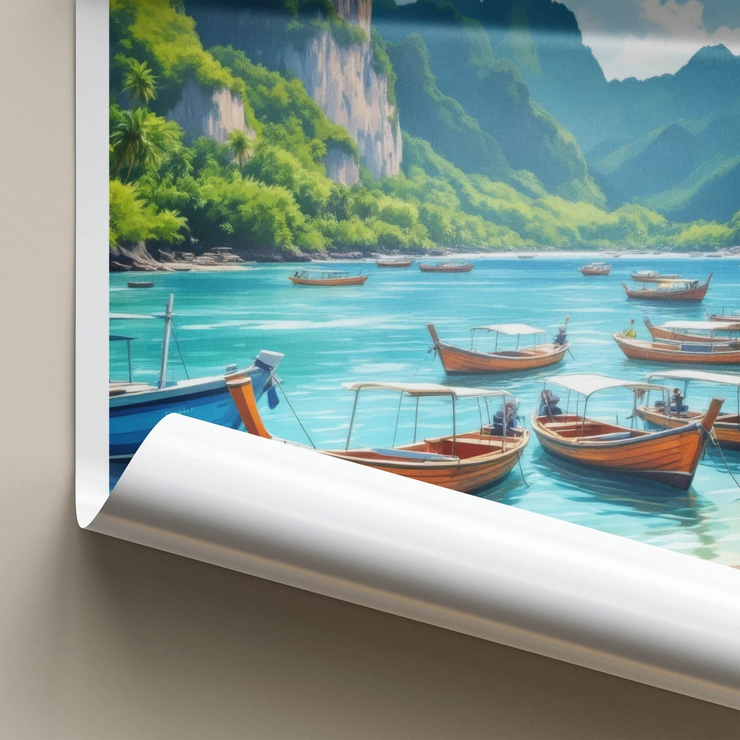 Palawan Poster - Philippines Travel Art - Tropical Bay Boats Home Decor