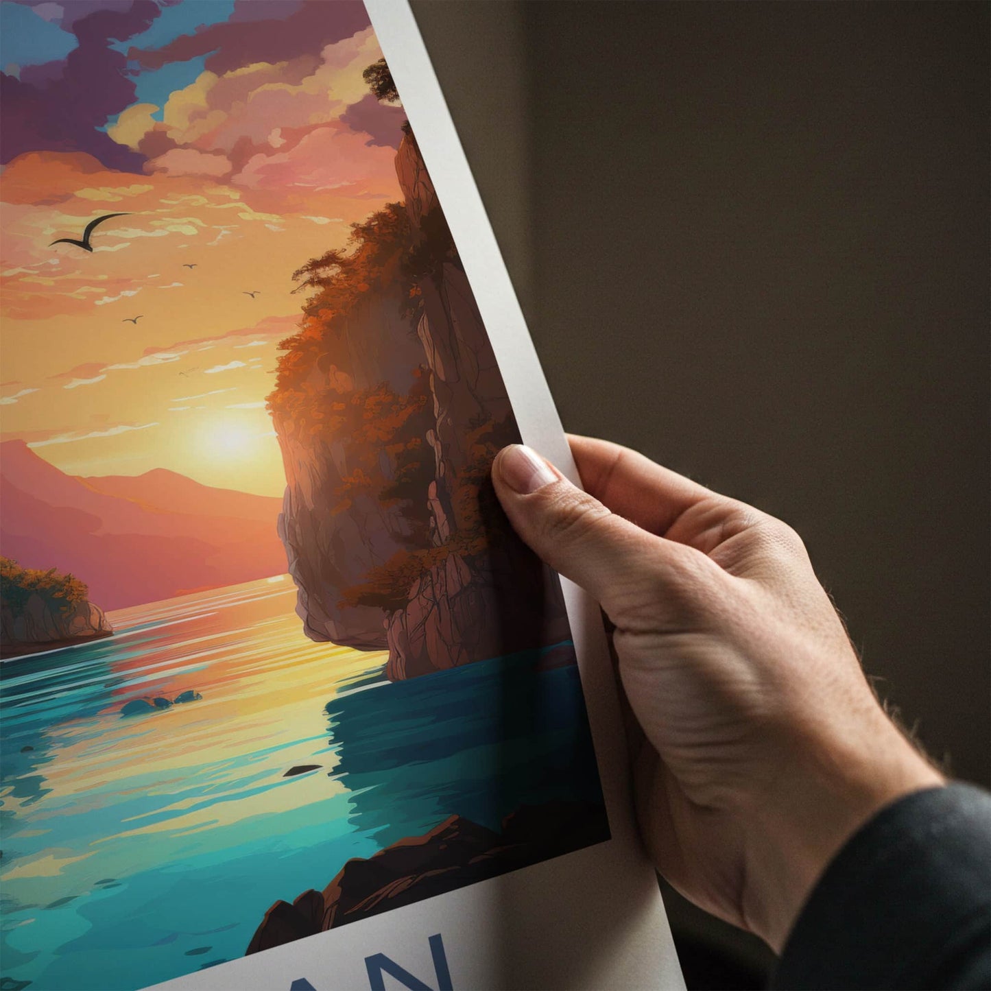 Palawan Poster - Philippines Travel Art - Tropical Bay Sunset Home Decor
