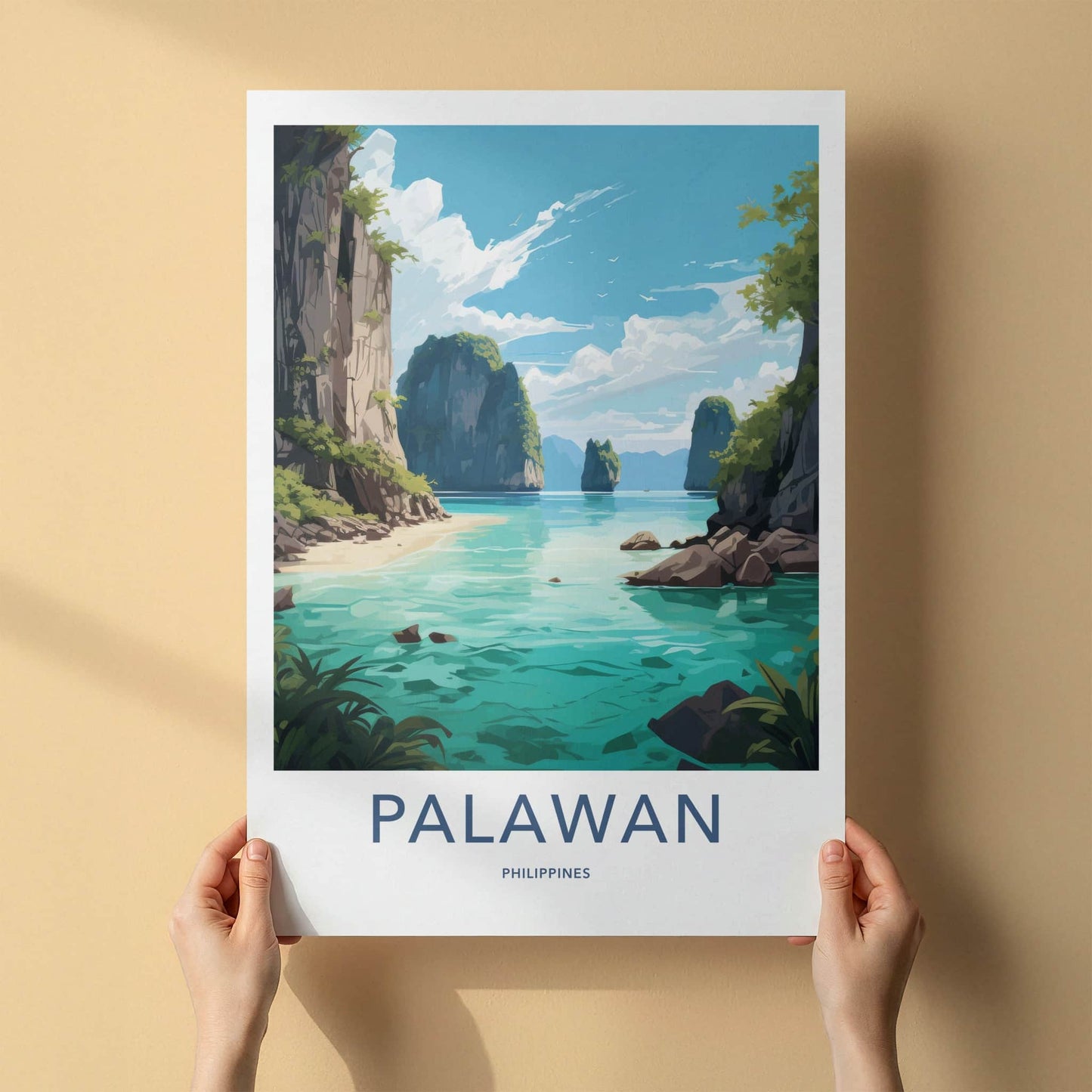 Palawan Poster - Philippines Travel Art - Tropical Island Paradise Home Decor
