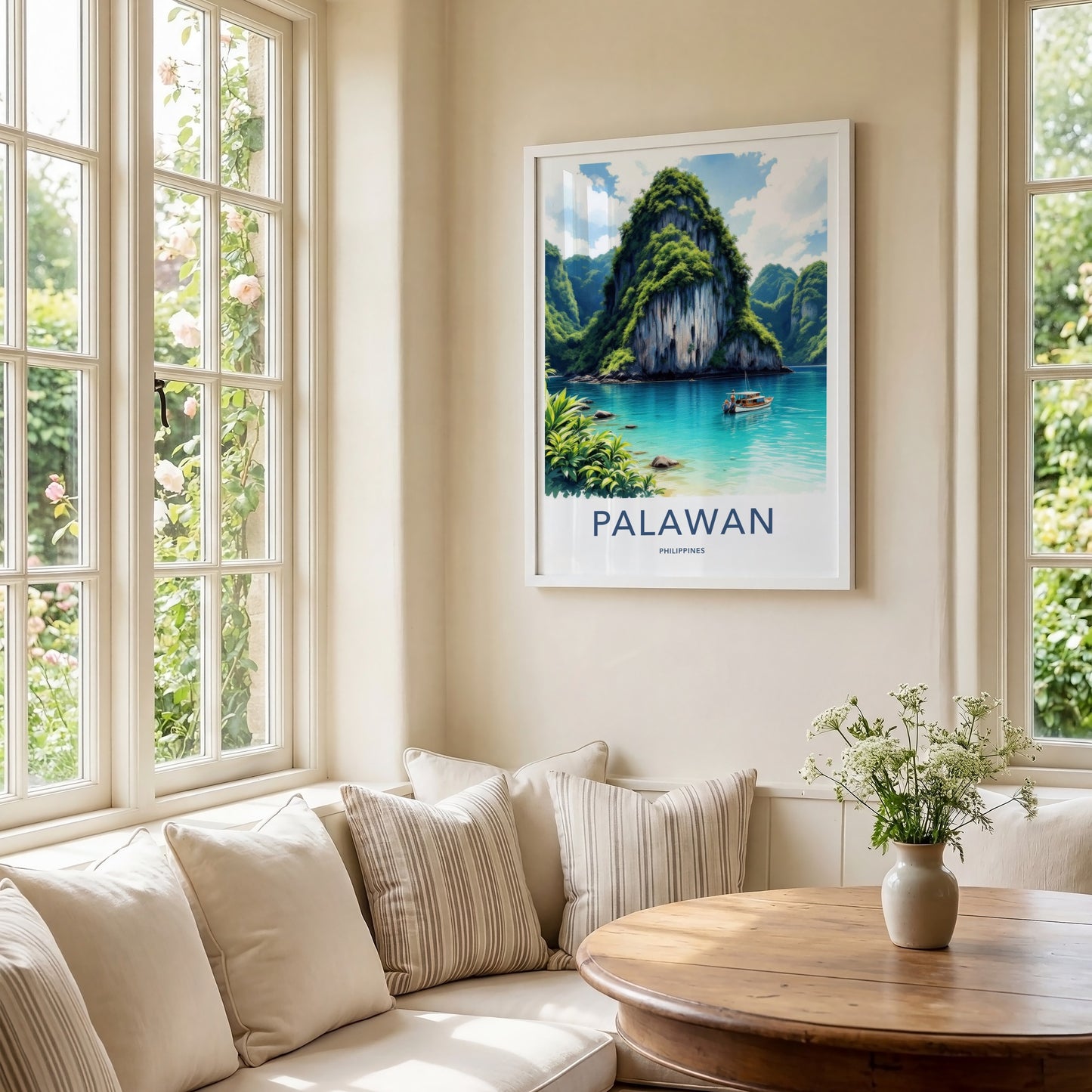 Palawan Poster - Philippines Travel Art - Tropical Karst Landscape Home Decor