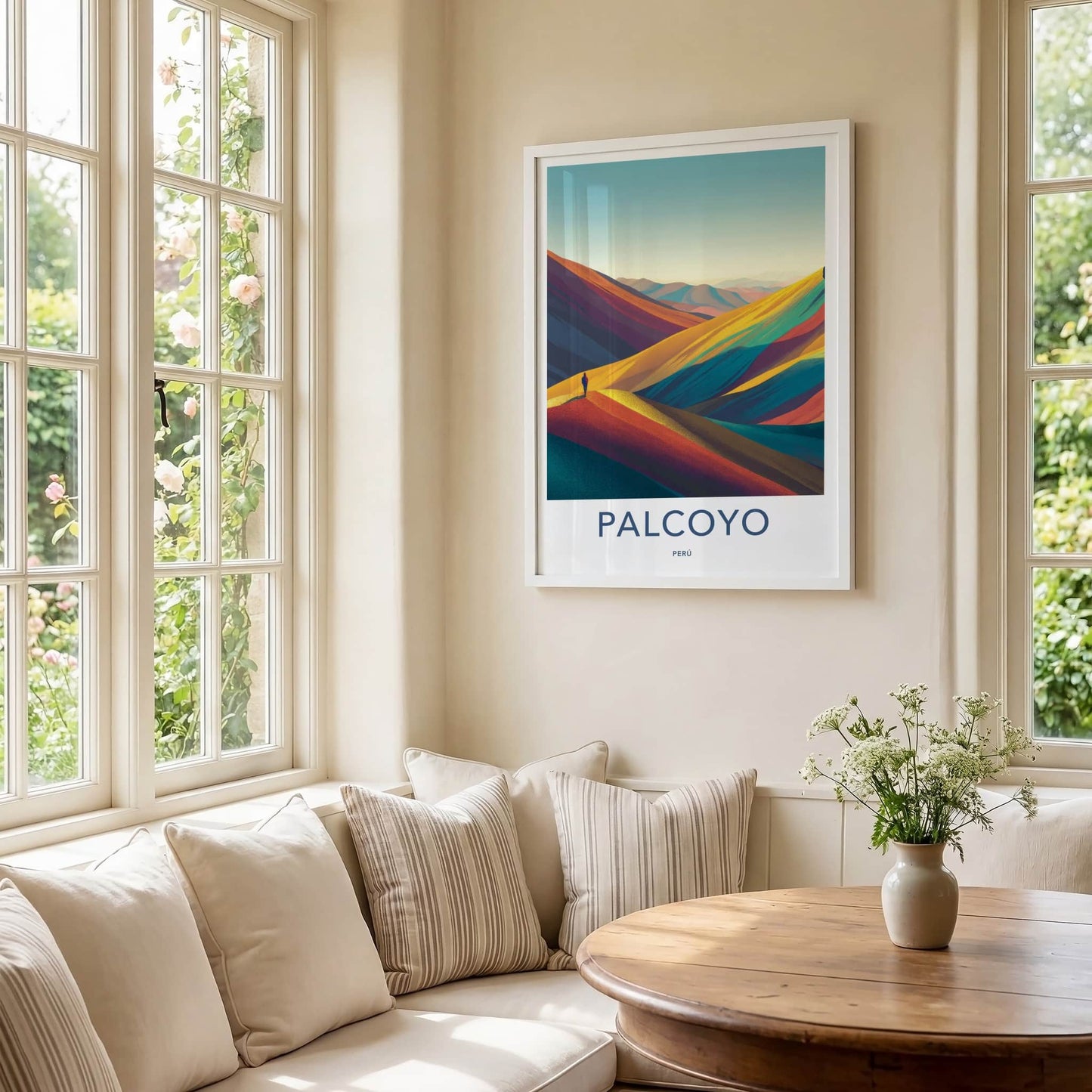 Palcoyo Poster - Peru Travel Art - Colorful Mountain Peaks Home Decor