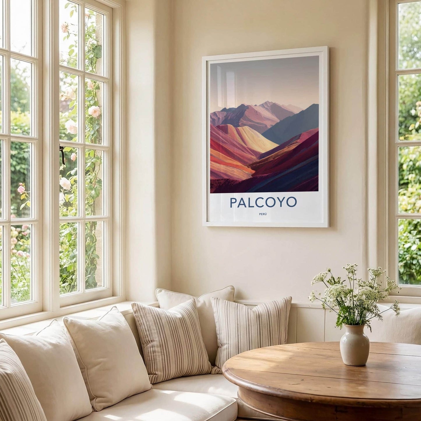 Palcoyo Poster - Peru Travel Art - Vivid Mountain Ridges Home Decor