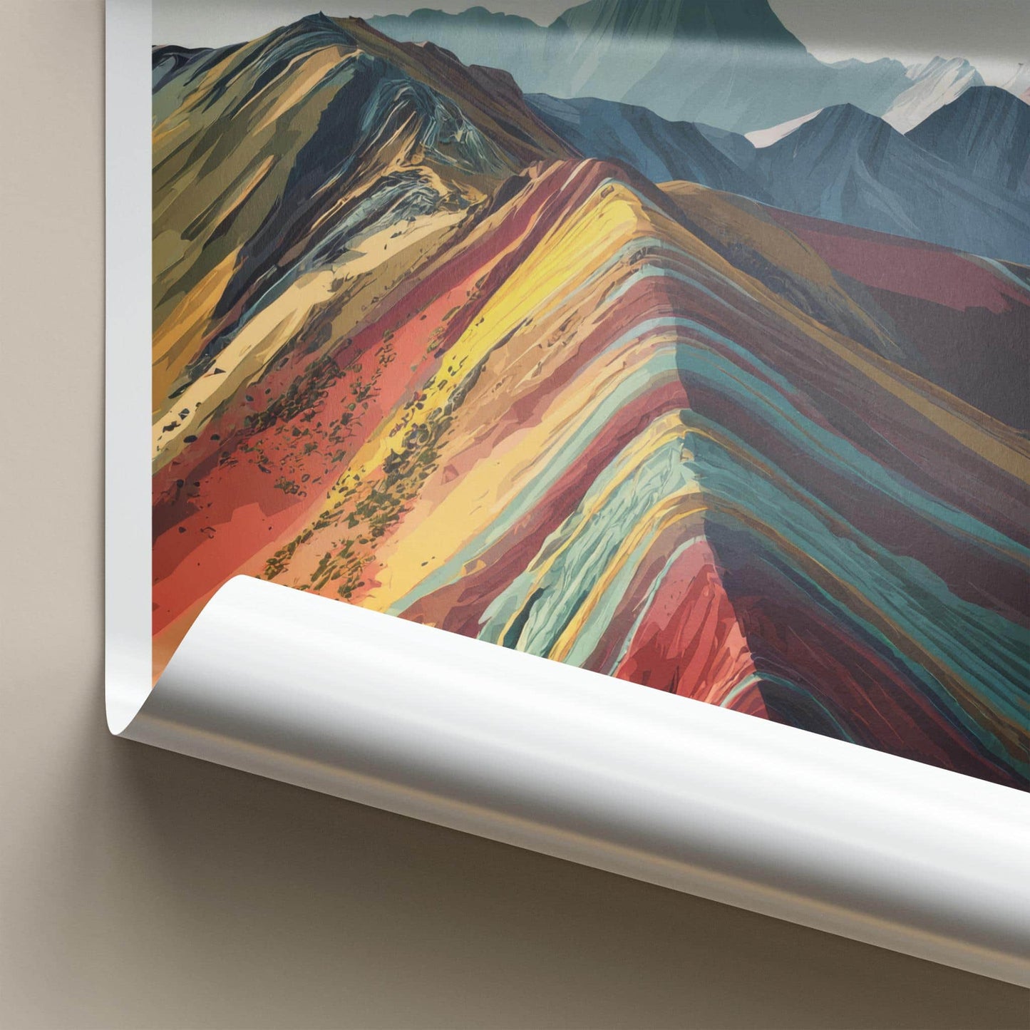 Palcoyo Poster - Peru Travel Print - Vibrant Mountain Layers Lounge Decor