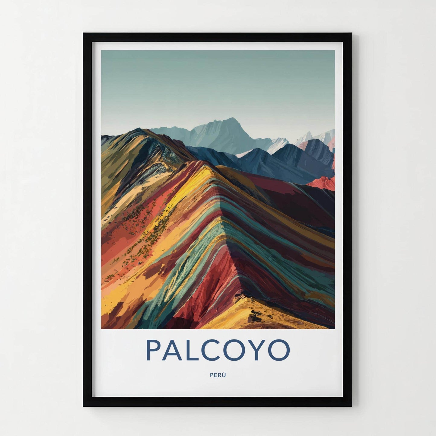 Palcoyo Poster - Peru Travel Print - Vibrant Mountain Layers Lounge Decor
