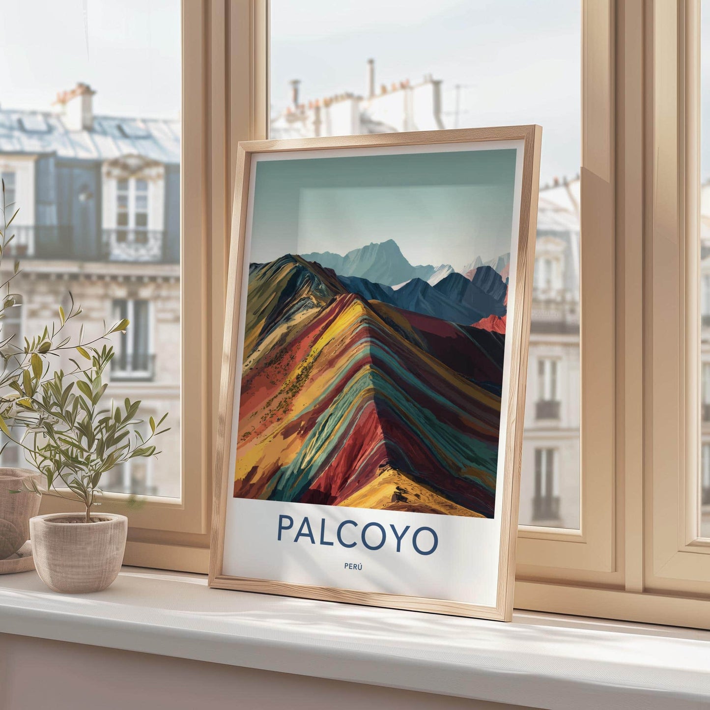 Palcoyo Poster - Peru Travel Print - Vibrant Mountain Layers Lounge Decor