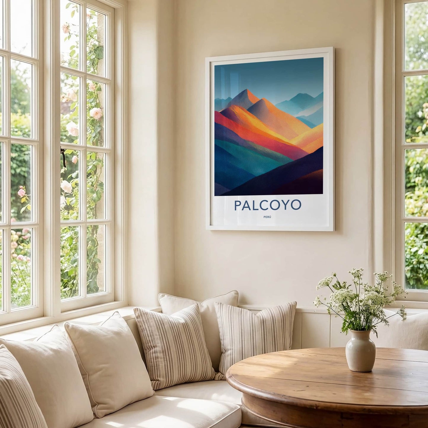 Palcoyo Poster - Peru Wall Art Striped Mountains Home Decor