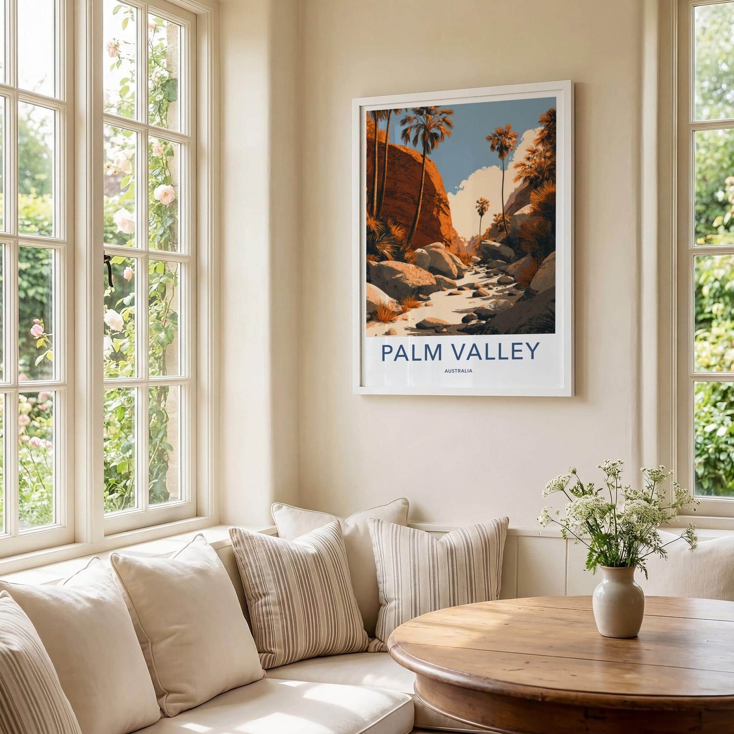 Palm Valley Poster - Australia Travel Art - Arid Canyon Scenery Wall Decor