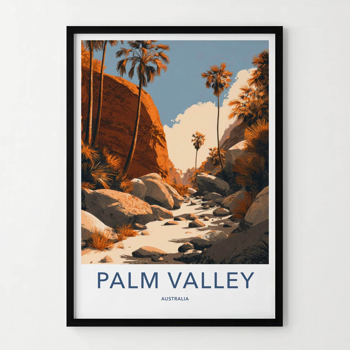 Palm Valley Poster - Australia Travel Art - Arid Canyon Scenery Wall Decor