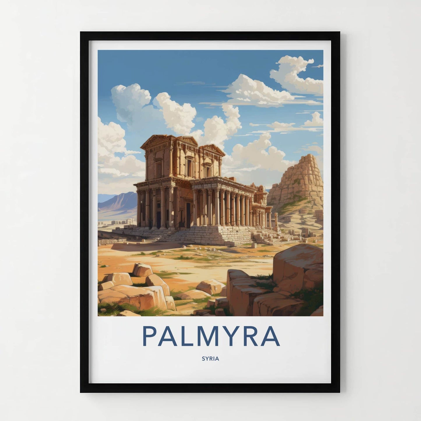 Palmyra Poster - Syria Travel Art - Ancient Desert Temple Home Decor