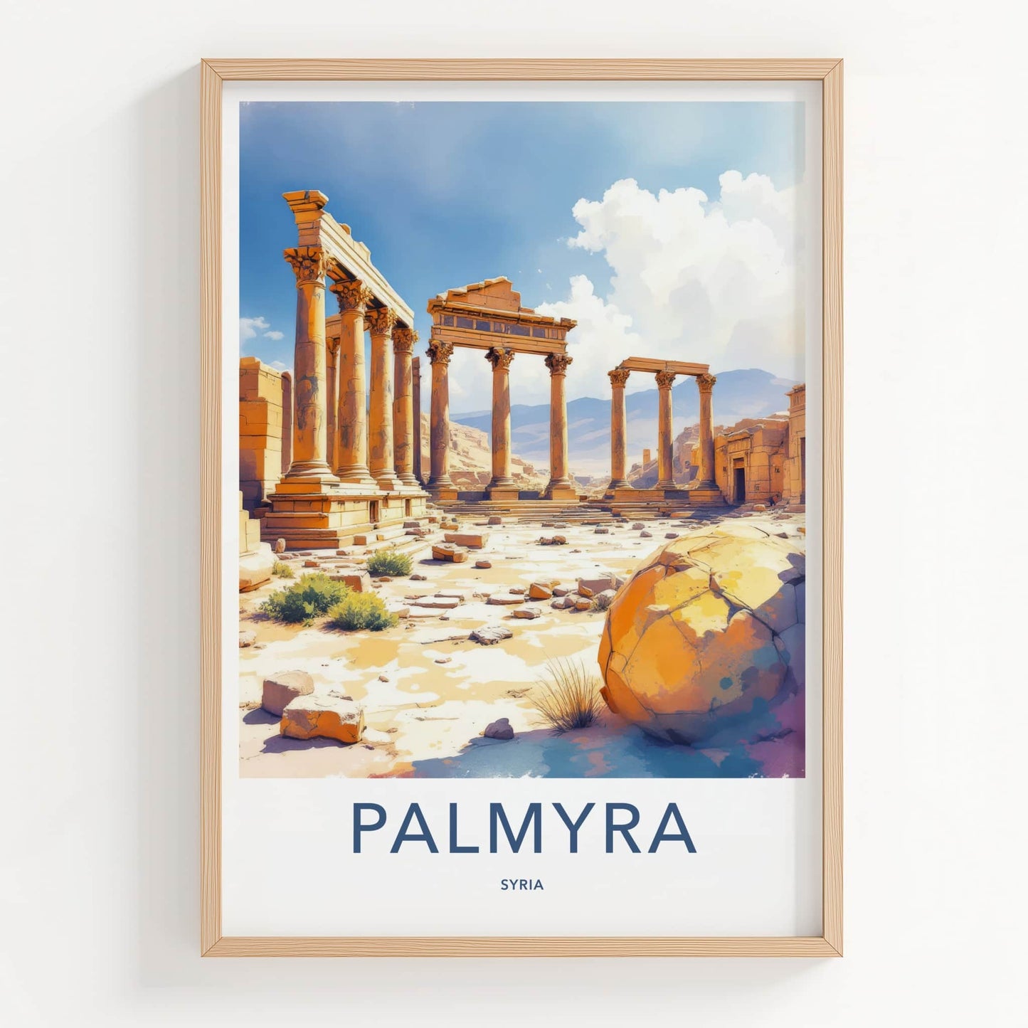 Palmyra Poster - Syria Travel Art - Ancient Roman Columns Home Decor