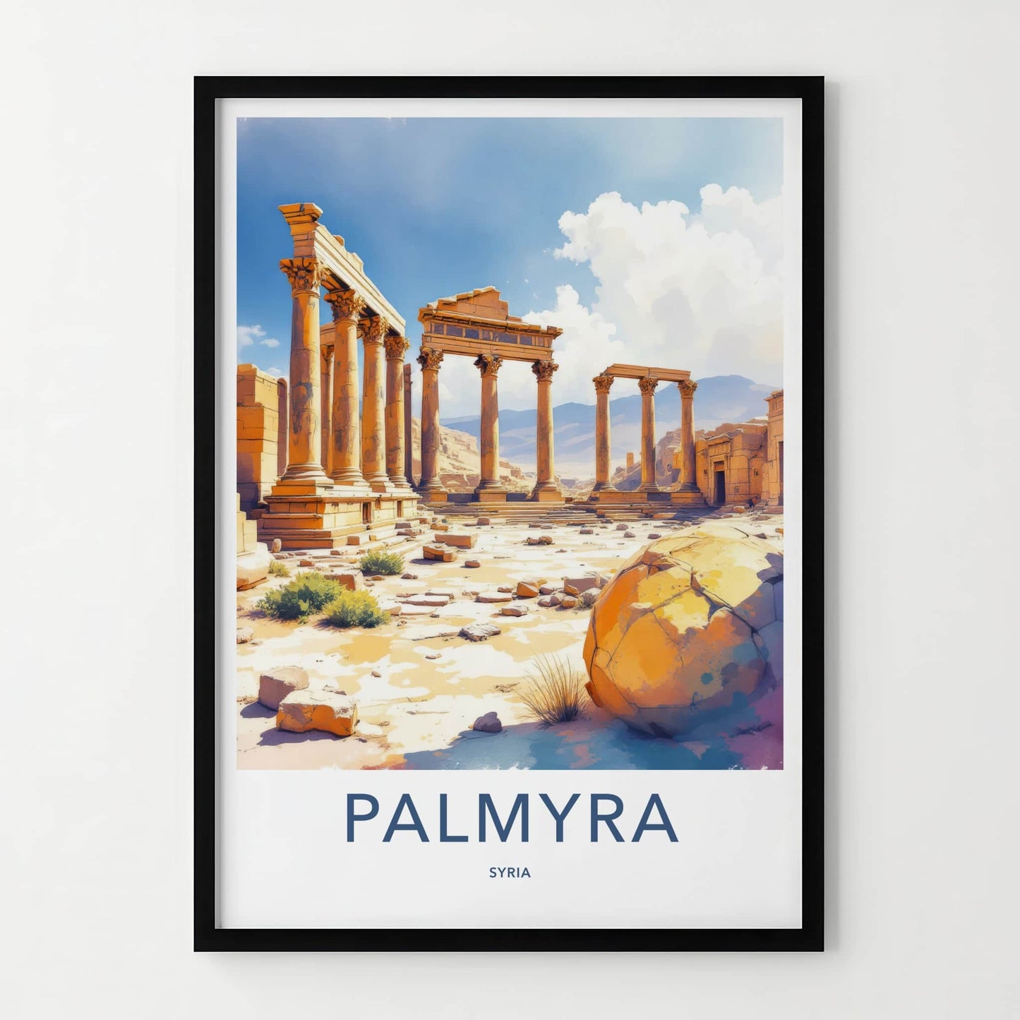 Palmyra Poster - Syria Travel Art - Ancient Roman Columns Home Decor