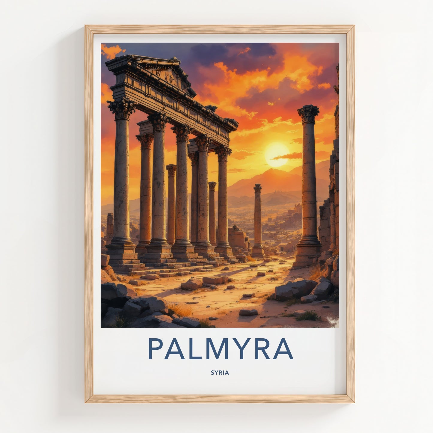 Palmyra Poster - Syria Travel Art - Ancient Roman Ruins Home Decor