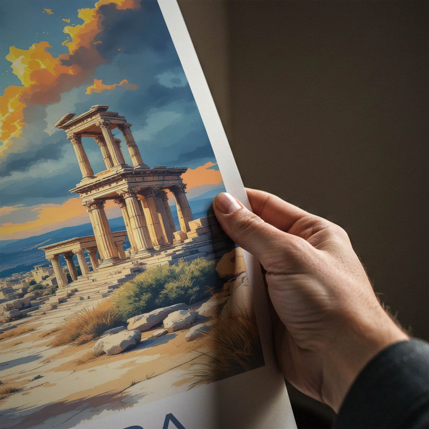 Palmyra Poster - Syria Travel Art - Ancient Ruin Columns Home Decor