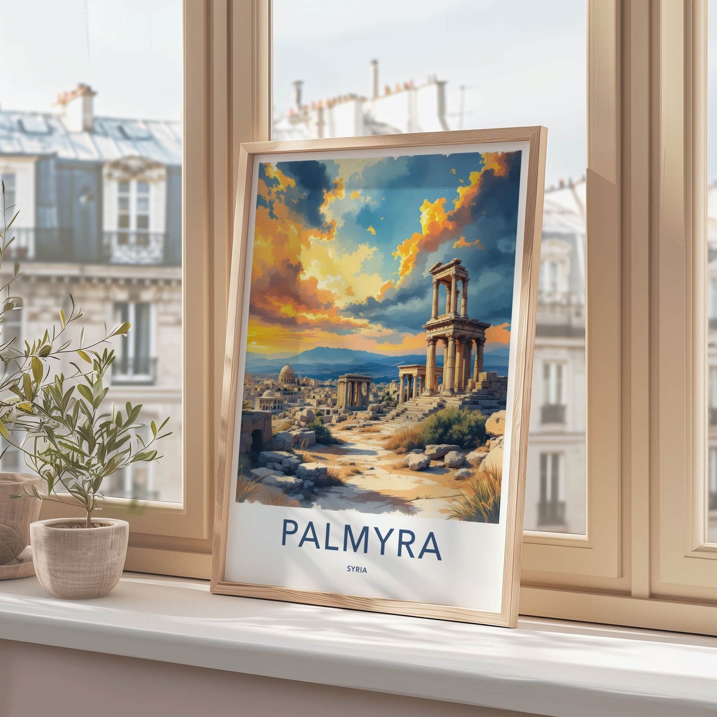 Palmyra Poster - Syria Travel Art - Ancient Ruin Columns Home Decor