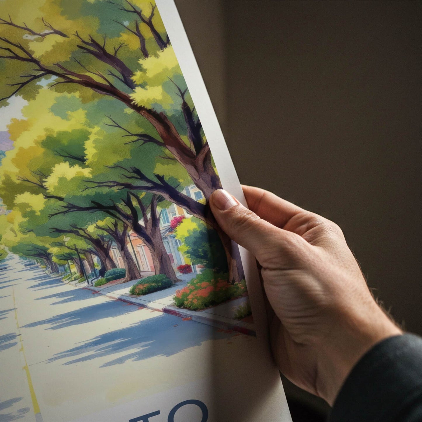Palo Alto Poster - California Travel Art - Tree Lined Street Home Decor