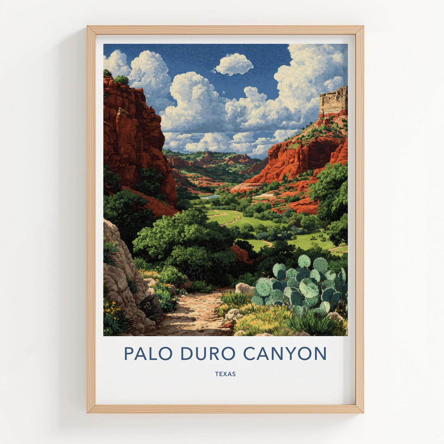 Palo Duro Canyon Poster - Texas Travel Art - Cactus Canyon Trail Home Decor