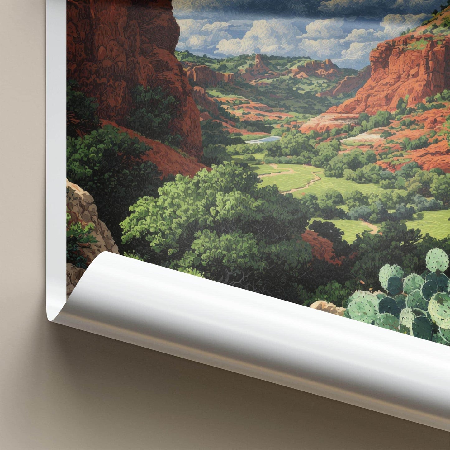 Palo Duro Canyon Poster - Texas Travel Art - Cactus Canyon Trail Home Decor