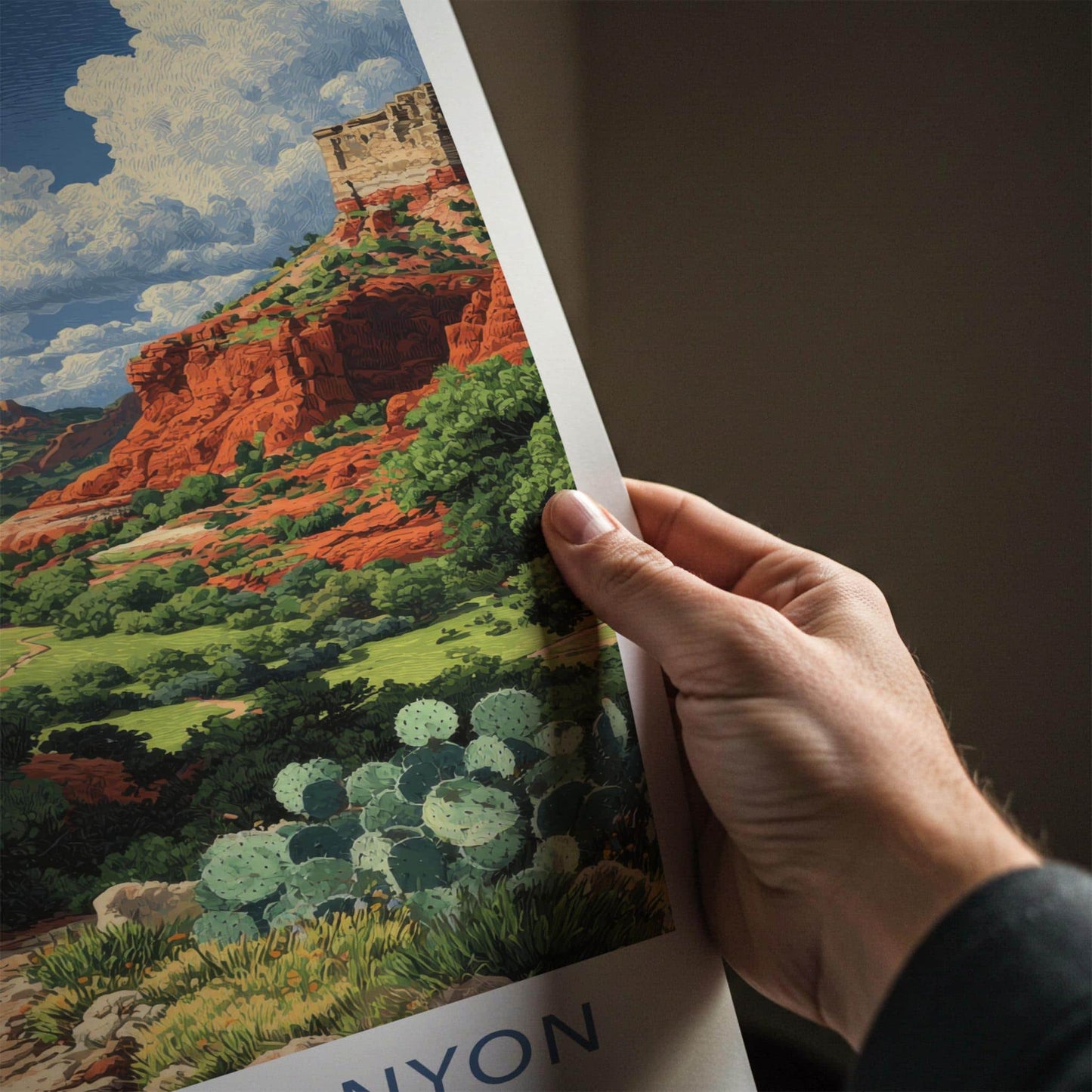 Palo Duro Canyon Poster - Texas Travel Art - Cactus Canyon Trail Home Decor