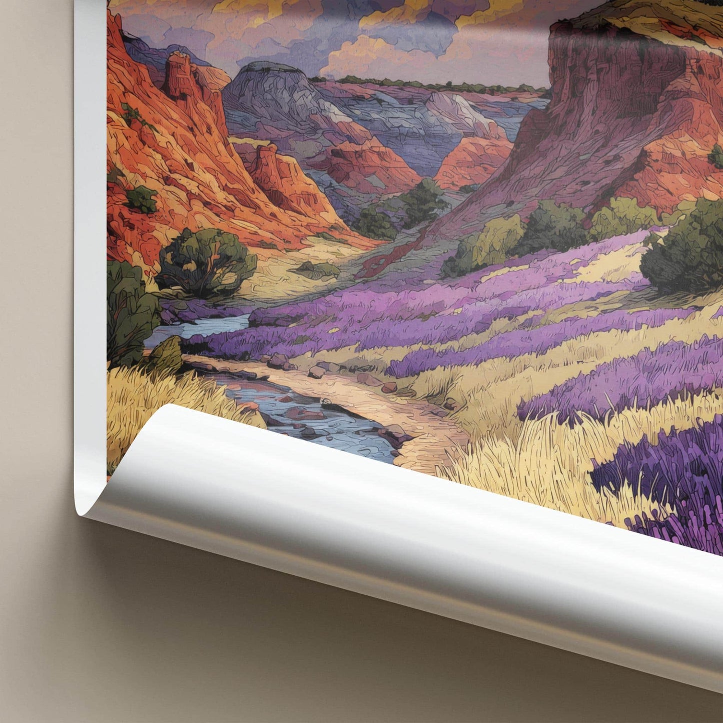 Palo Duro Poster - Texas Travel Art - Canyon Lighthouse Stream Home Decor