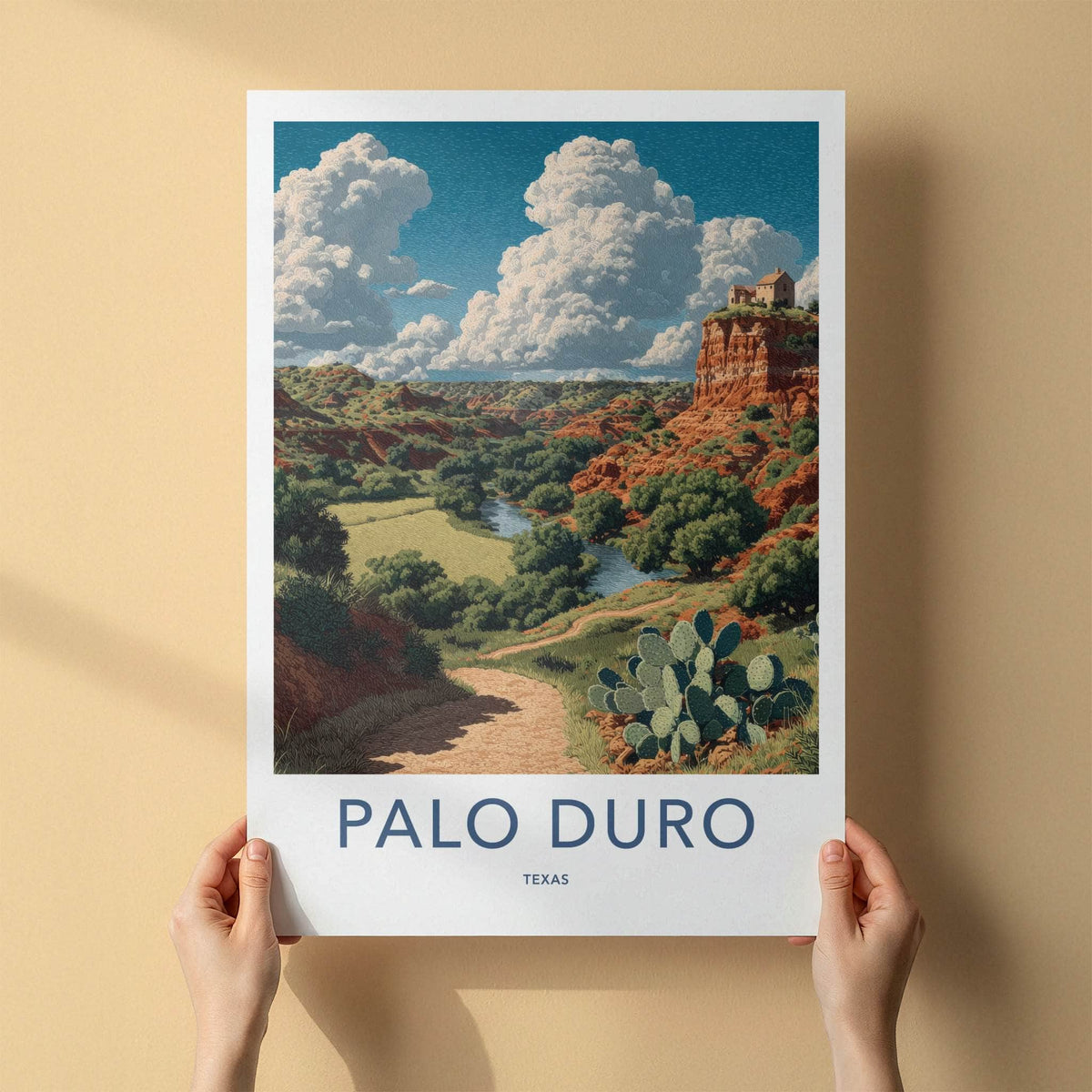 Palo Duro Poster - Texas Travel Print - Canyon Home Cliff Home Decor