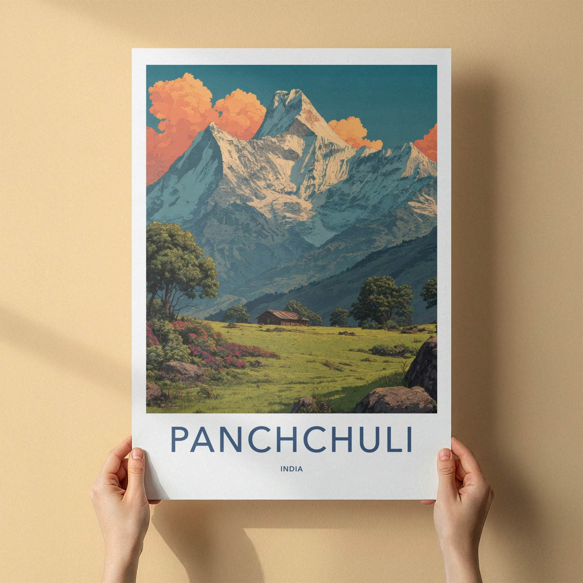 Panchchuli Poster - India Snow Capped Peaks Travel Art