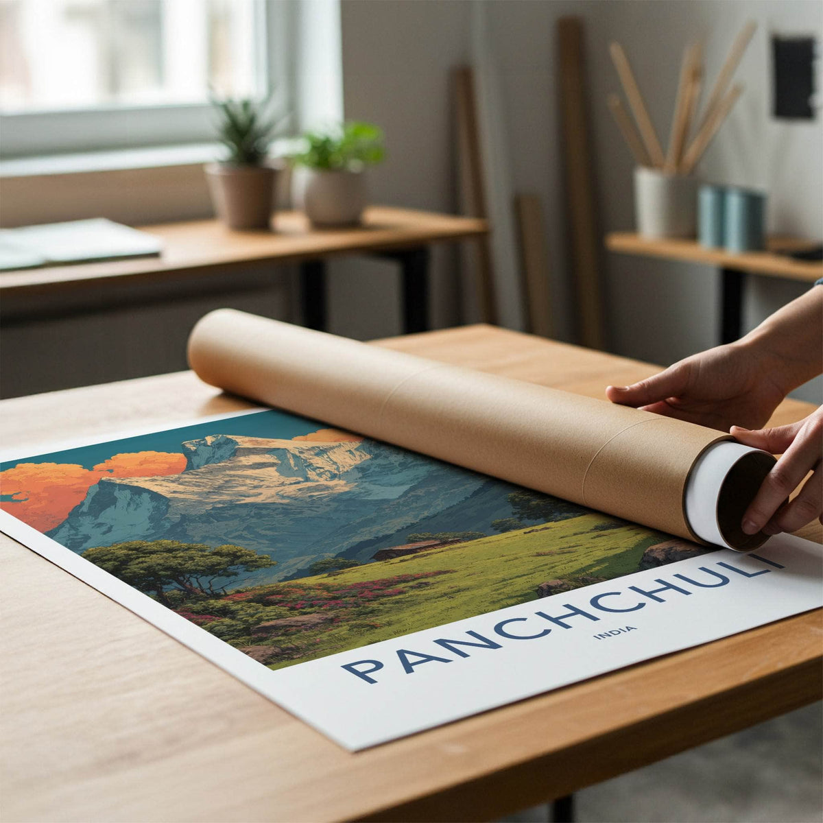 Panchchuli Poster - India Snow Capped Peaks Travel Art