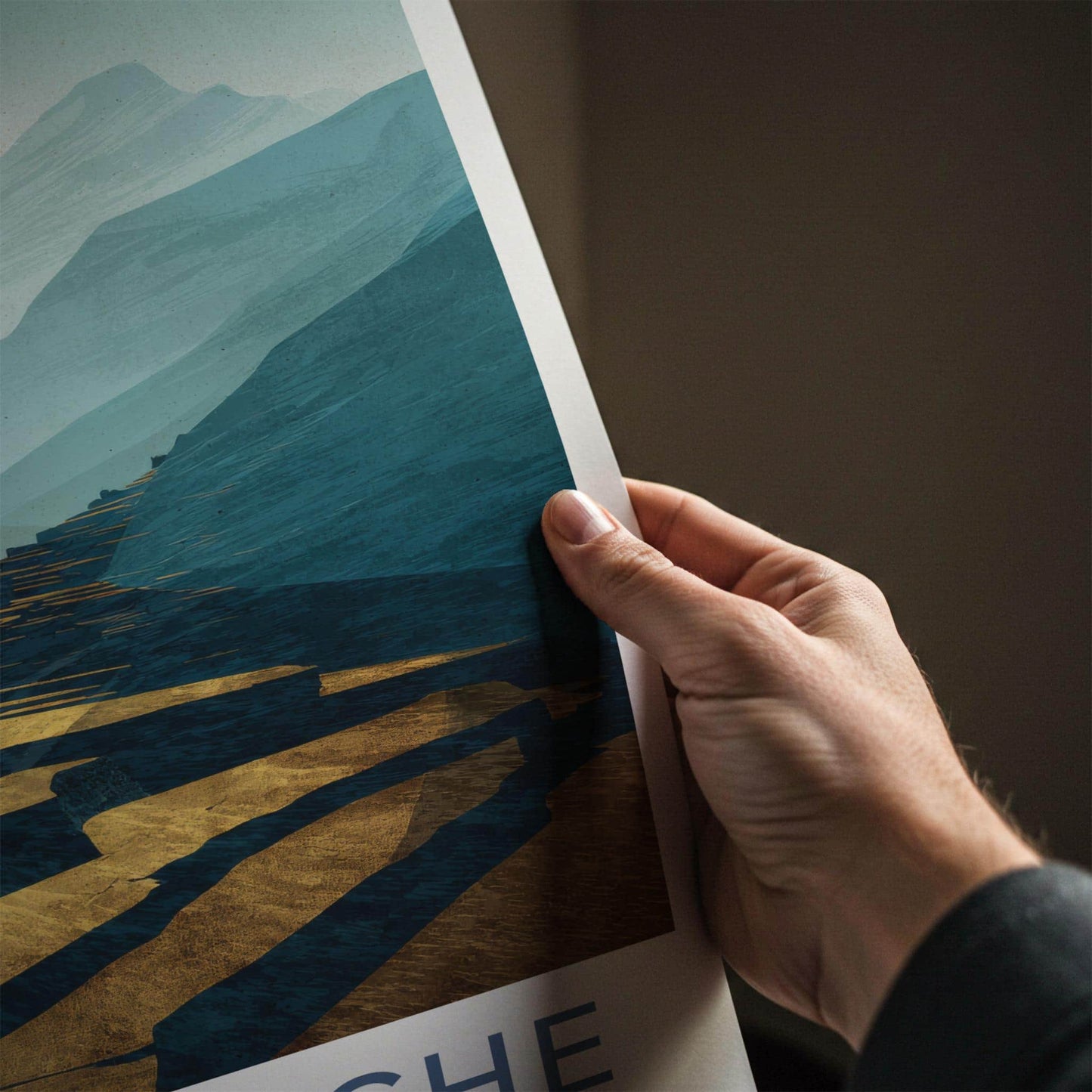 Pangboche Poster - Nepal Travel Art - Golden Mountain Terraces Home Decor