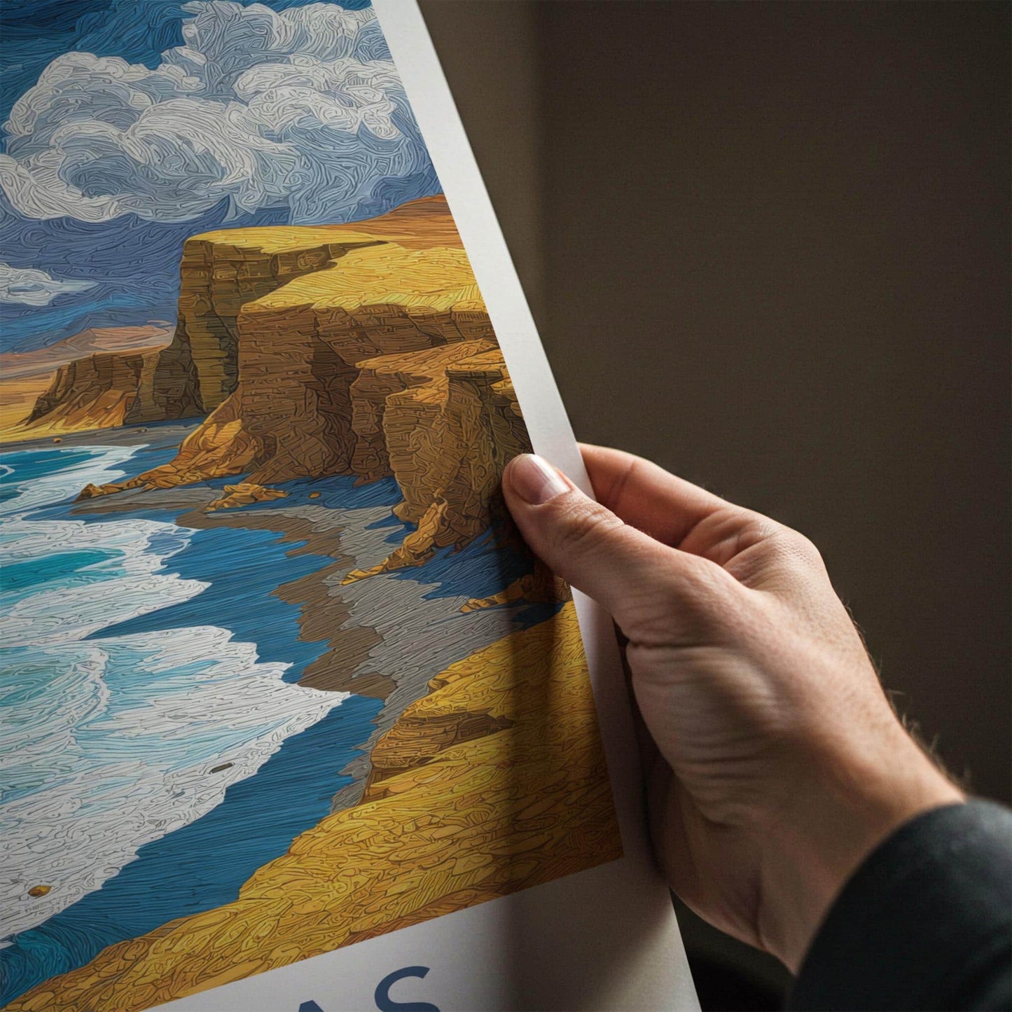 Paracas Poster - Peru Framed Print - Ocean Waves Cliffs Gallery Art