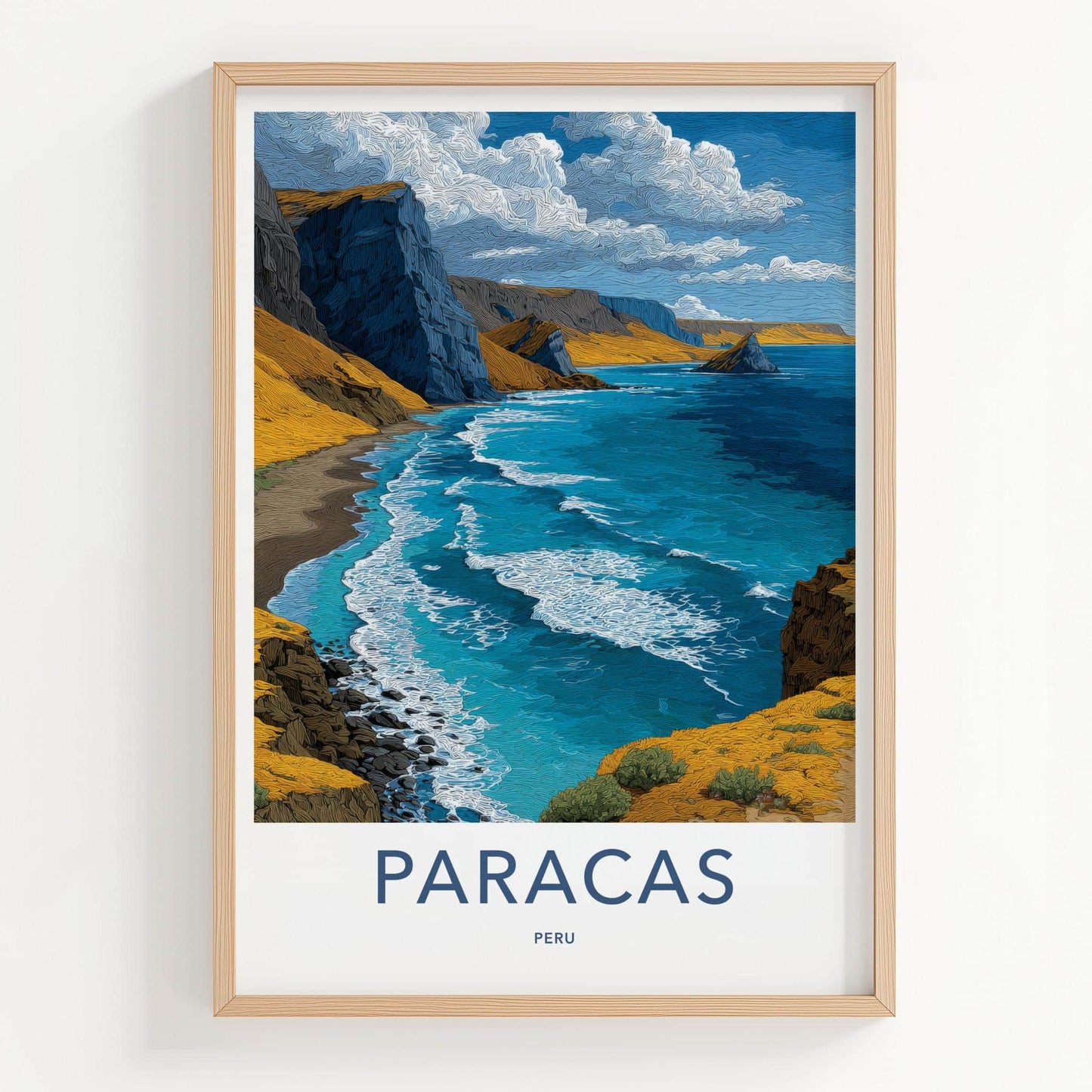 Paracas Poster - Peru Framed Print - Rugged Coastal Scenery Gallery Art