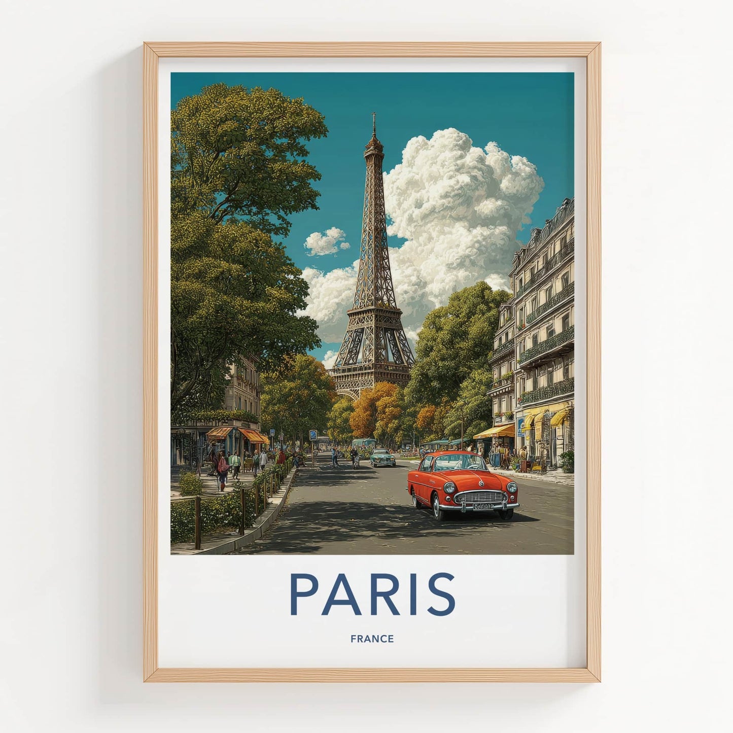 Paris Poster France Eiffel Tower Avenue Travel Art Home Art
