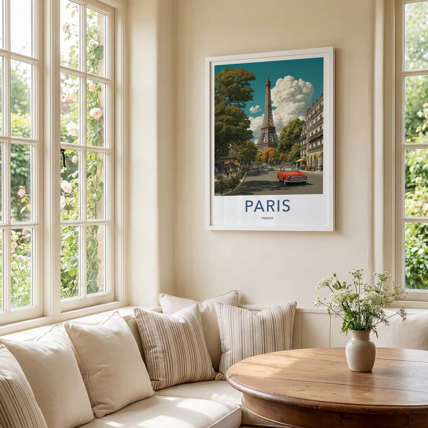 Paris Poster France Eiffel Tower Avenue Travel Art Home Art