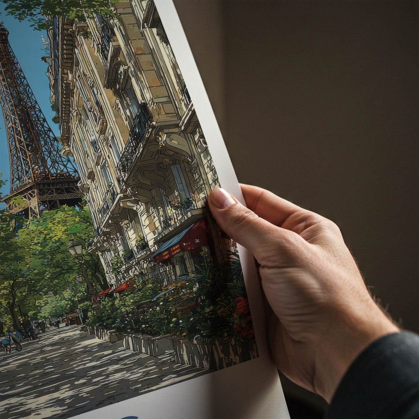 Paris Poster - France Travel Art - Eiffel Tower Pathway Home Decor
