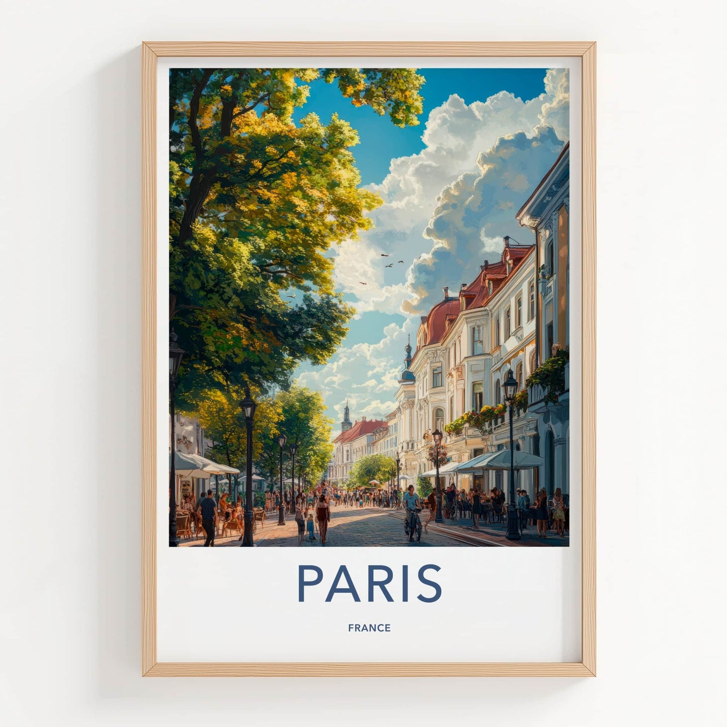 Paris Poster - France Travel Art - Vibrant Parisian Boulevard Home Decor
