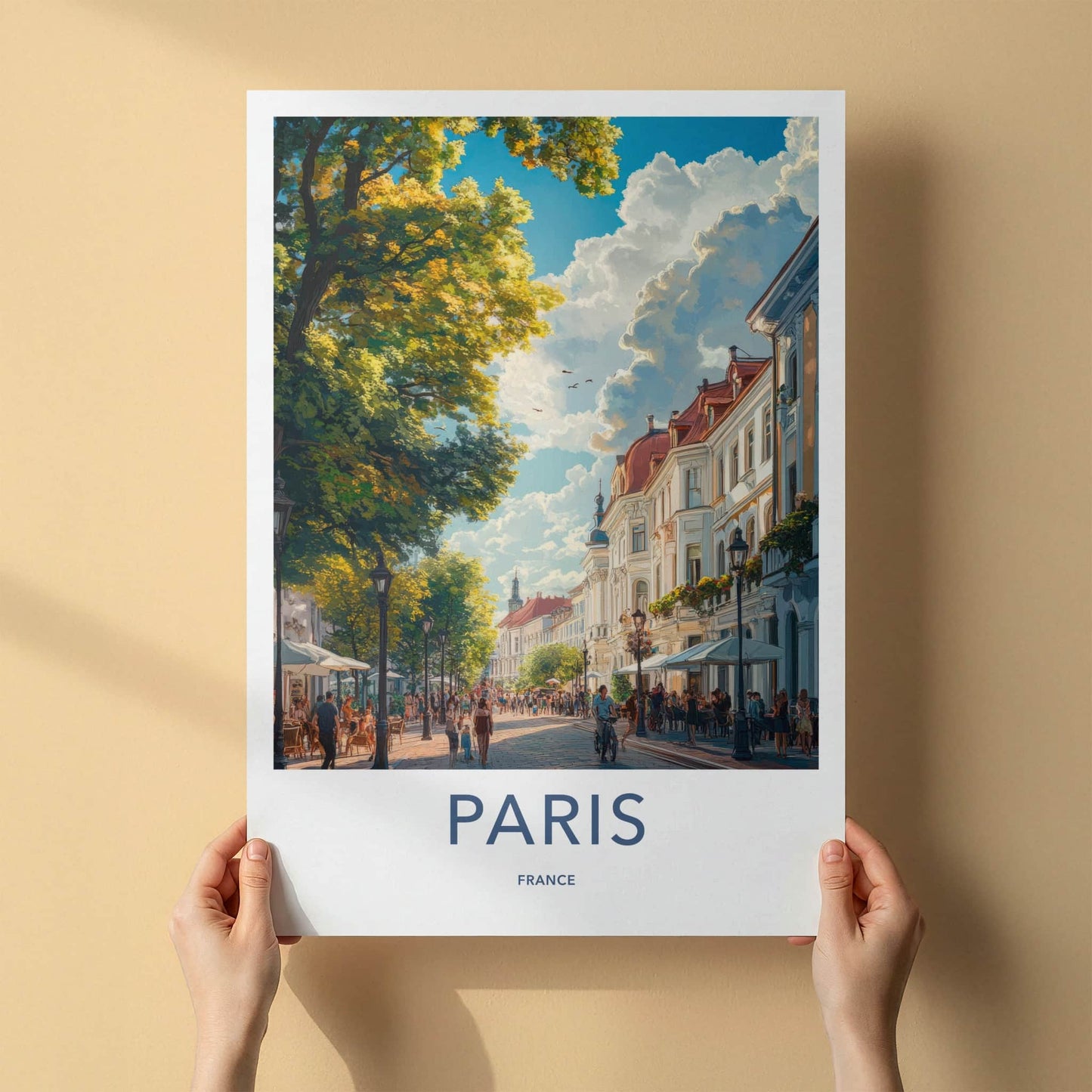 Paris Poster - France Travel Art - Vibrant Parisian Boulevard Home Decor
