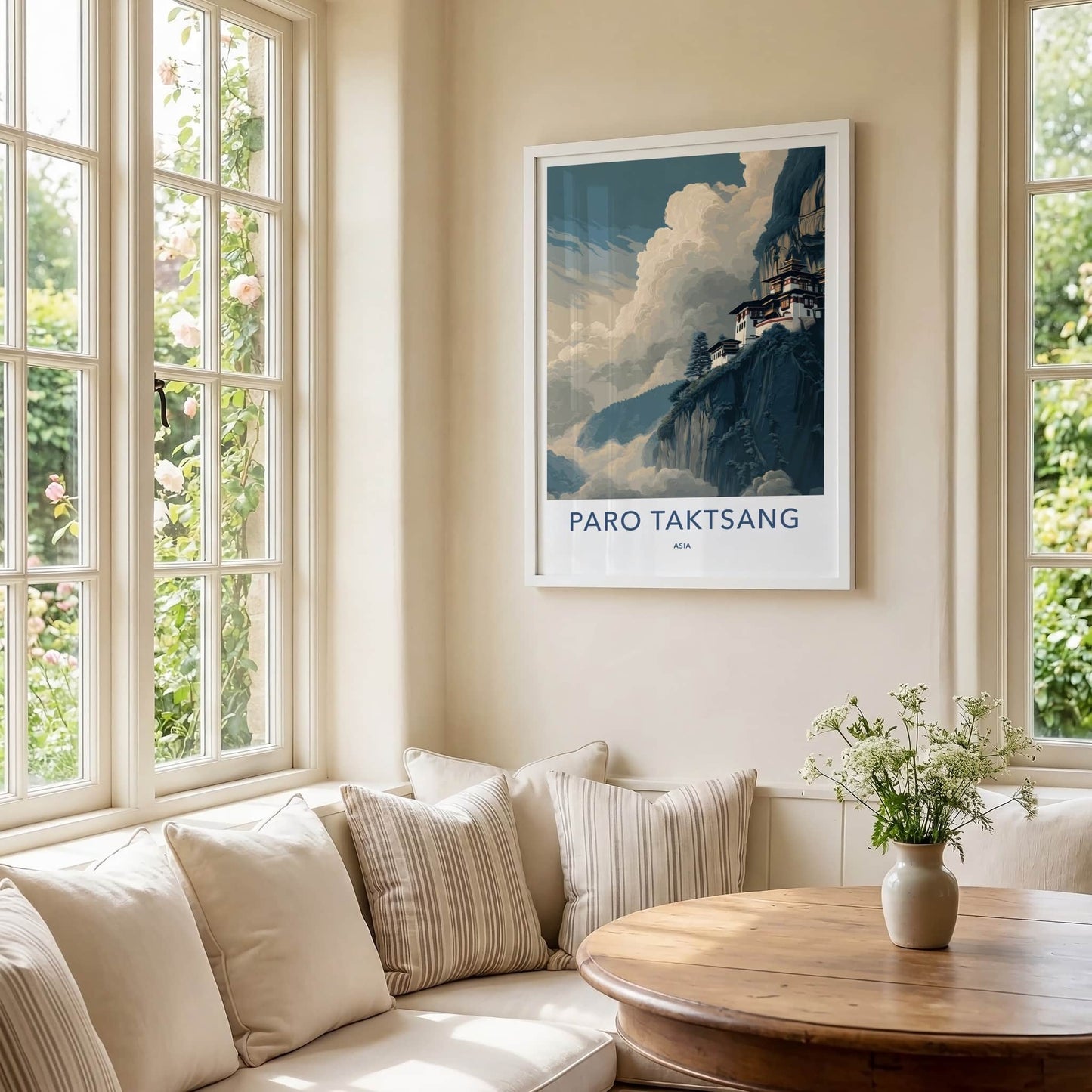 Paro Taktsang Poster - Bhutan Travel Print Cliffside Monastery Gift
