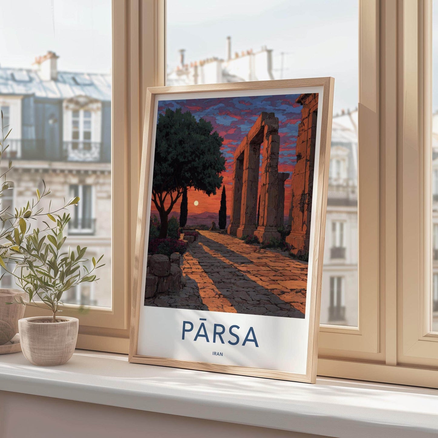 PARSA Poster - Iran Art Print - Ancient Ruins Sunset Home Decor