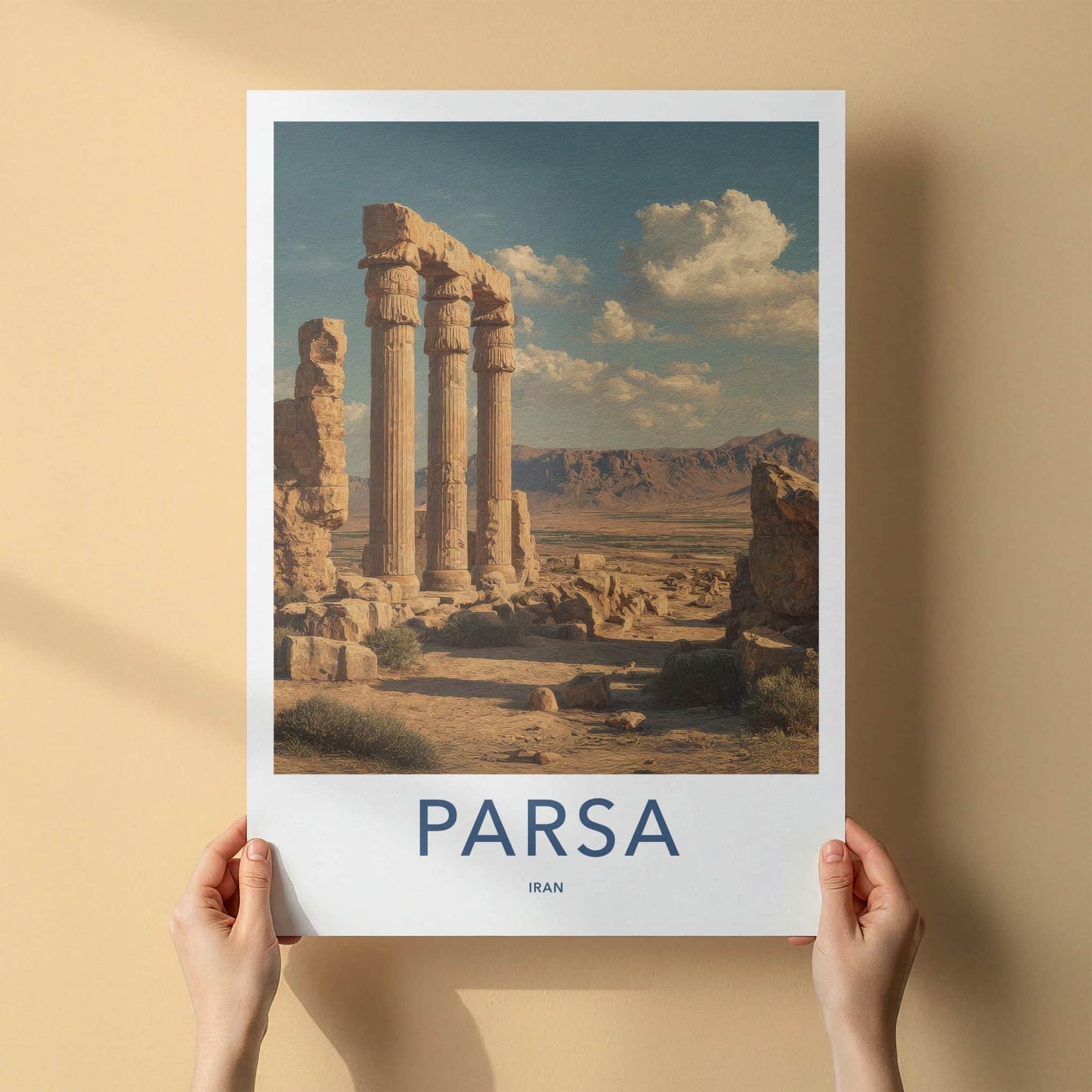Parsa Poster - Iran Art Print - Ancient Stone Columns Lounge Decor