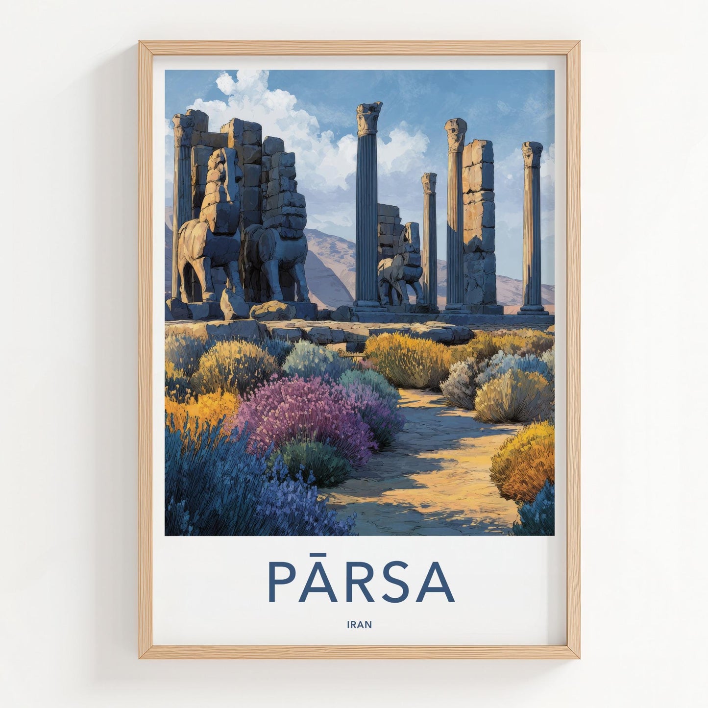 Parsa Poster - Iran Framed Print - Ancient Ruin Landscape Framed Decor